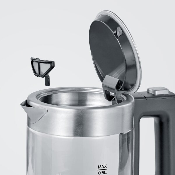 Severin WK 3472 - Rychlovarná konvice 0,5 l 1100W/230V nerez/sklo