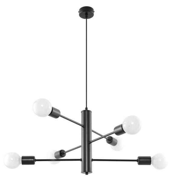 Sollux SL.0305 - Lustr na lanku DUOMO 6 6xE27/60W/230V černá