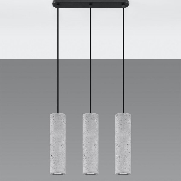 Sollux SL.0655 - Lustr na lanku LUVO 3xGU10/40W/230V beton/černá