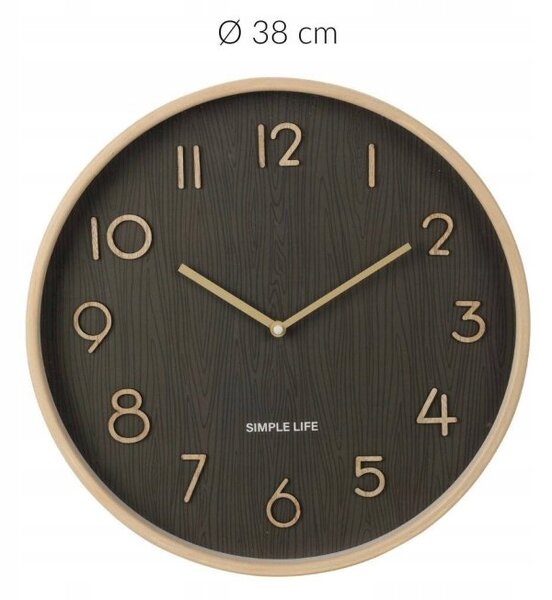 Nástěnné hodiny Home Styling Collection hnědé 38 Cm