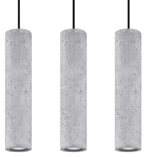 Sollux SL.0655 - Lustr na lanku LUVO 3xGU10/40W/230V beton/černá