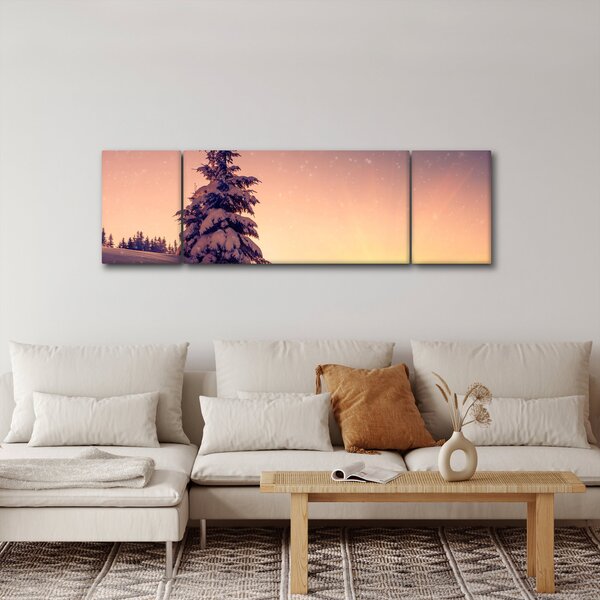 Obraz zasněženého stromu na louce (170x50 cm)