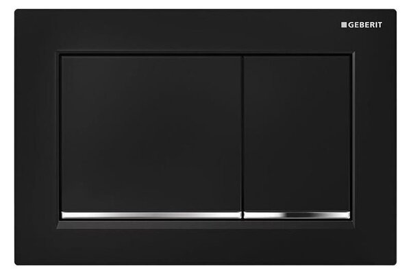 Geberit 115.080.KM.1 - Splachovací tlačítko Omega30 21,2x14,2 cm černá/l. chrom