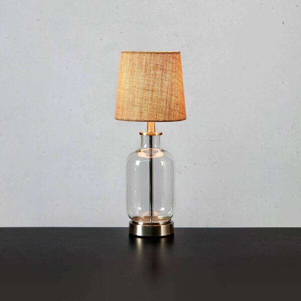 Stolní lampa Costero, transparentní/přírodní, 43 cm