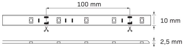 LED RGB Stmívatelný venkovní pásek 5m LED/14W/12V IP65 + DO