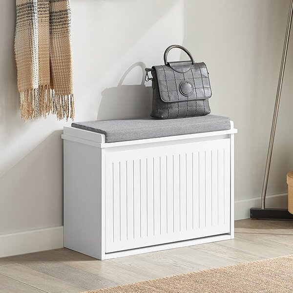 SoBuy FSR98-W Botník s klapkou Lavice s podsedákem Komoda Bílá 62x46x26cm