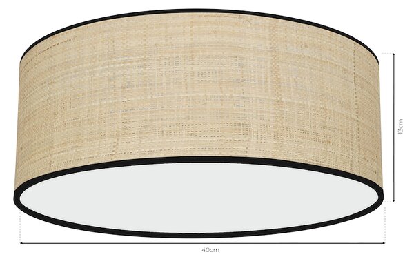 Stropní svítidlo Marshall, 1x ratanové stínítko, (bílé plexisklo), (fi 40cm), b