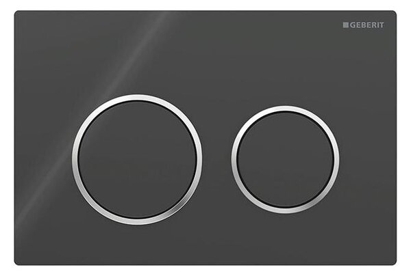 Geberit 115.085.KM.1 - Splachovací tlačítko Omega20 21,2x14,2 cm černá/l. chrom