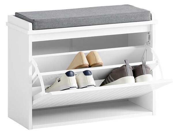 SoBuy FSR98-W Botník s klapkou Lavice s podsedákem Komoda Bílá 62x46x26cm
