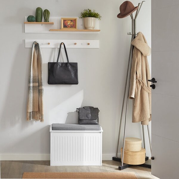 SoBuy FSR98-W Botník s klapkou Lavice s podsedákem Komoda Bílá 62x46x26cm