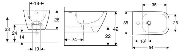 Geberit 500.209.01.1 - Závěsný bidet Smyle Square keramika/bílá