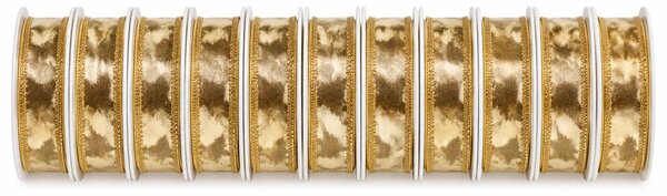 10x Stuha zlatá CELEBRATION GOLD lesklá 10x (15mm x 3m)