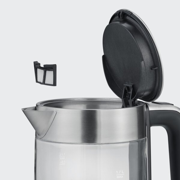 Severin WK 3420 - Rychlovarná konvice 1,7 l 2200W/230V nerez/sklo