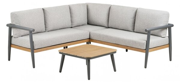 Rohový lounge set Comillas, pohovka + stolek, antracit/šedo-béžová – House Nordic