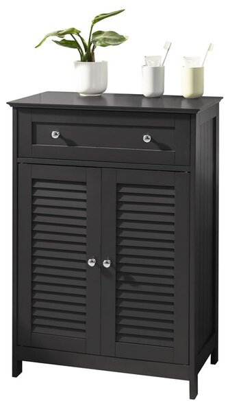 SoBuy FRG238-DG Koupelnová komoda Koupelnová skříňka Koupelnový nábytek Příborník Předsíňová skříňka Tmavě šedá 57x87x33cm