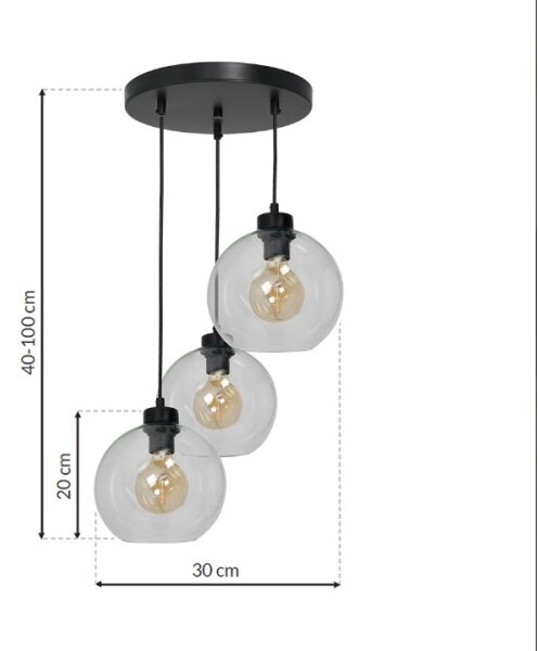 Lustr na lanku SOFIA 3xE27/60W/230V čirá