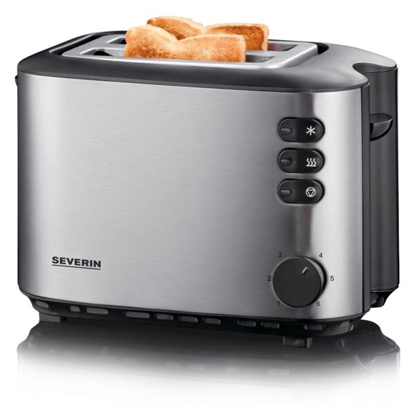 Severin AT 2514 - Topinkovač s dvěma otvory 850W/230V nerez/černá