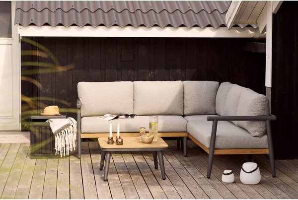 Rohový lounge set Comillas, pohovka + stolek, antracit/šedo-béžová – House Nordic