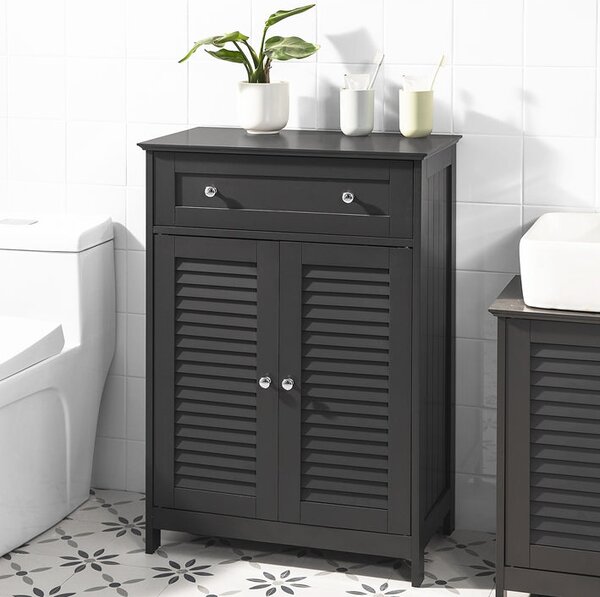 SoBuy FRG238-DG Koupelnová komoda Koupelnová skříňka Koupelnový nábytek Příborník Předsíňová skříňka Tmavě šedá 57x87x33cm