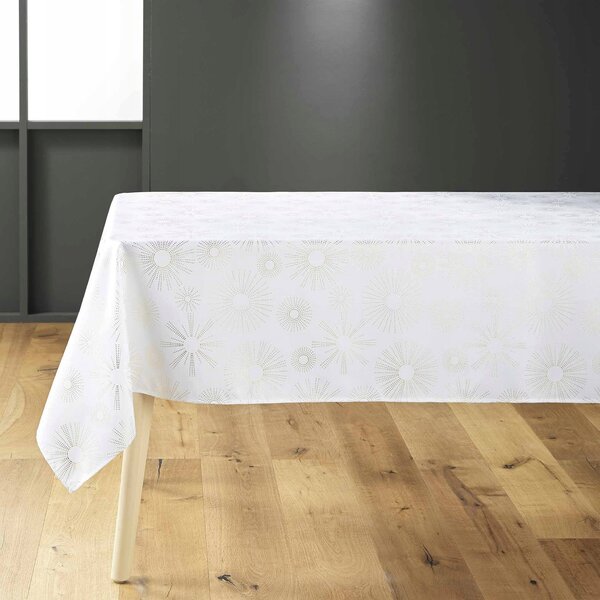 OBDÉLNÍKOVÝ UBRUS BÍLÝ DEKORAČNÍ NA STŮL DLOUHÝ 150x300 ZDOBENÝ