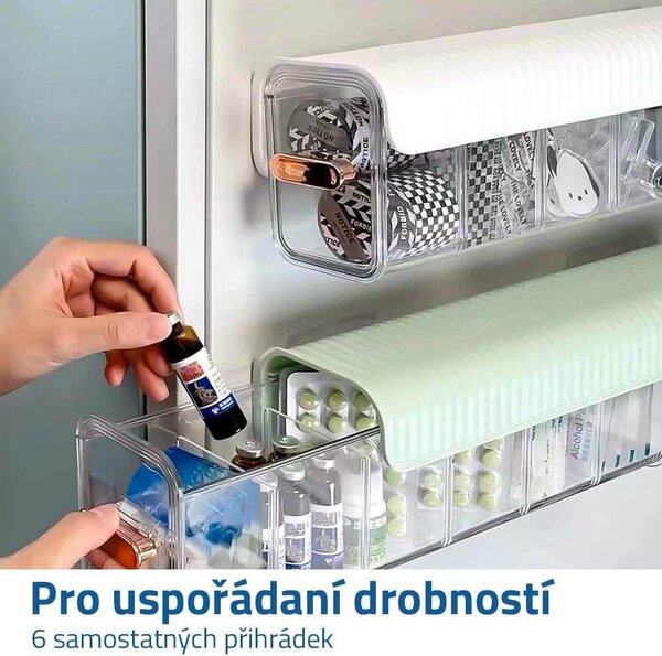 Nalepovací výsuvný organizér - 6 přihrádek