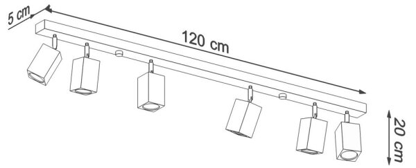Sollux SL.1039 - Bodové svítidlo KEKE 6xGU10/40W/230V dub