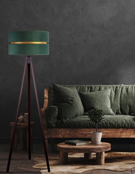 Duolla - Stojací lampa DUO 1xE27/60W/230V pr. 44 cm zelená/wenge