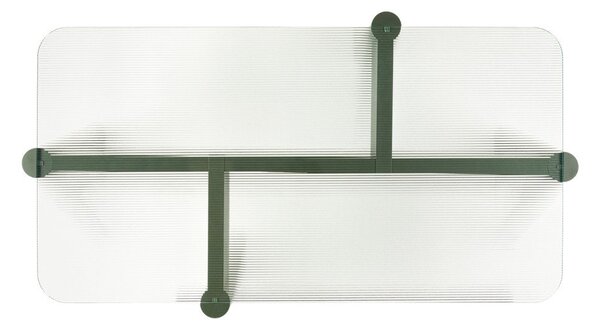 Zelený konferenční stolek se skleněnou deskou 55x105 cm Kob – noo.ma