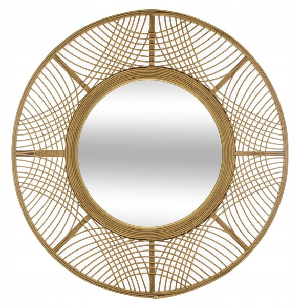ZRCADLO BOHO bambusový rám KULATÉ VELKÉ Ø 70 cm