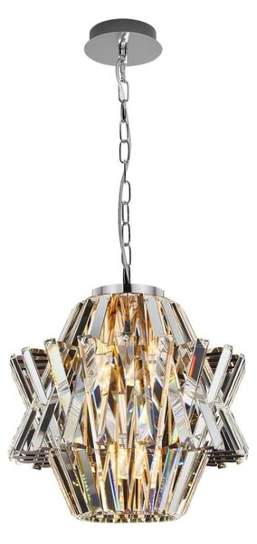 Křišťálový lustr na řetězu CROWN 4xE14/40W/230V chrom