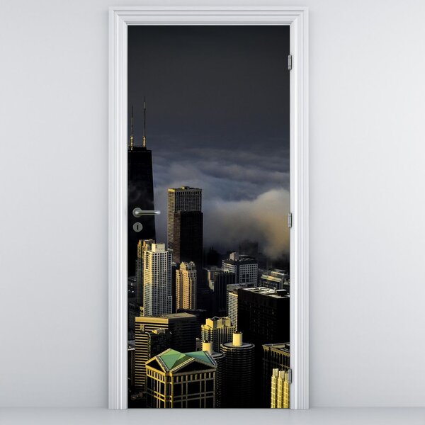 Fototapeta na dveře - Město v oblacích (95x205cm)