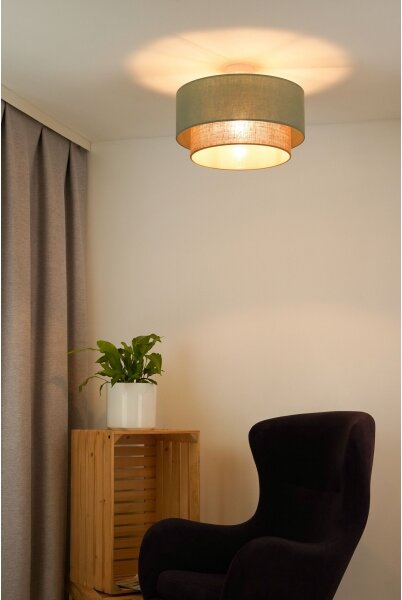 Duolla - Přisazený lustr BOHO 1xE27/15W/230V pr. 45 cm zelená/hnědá