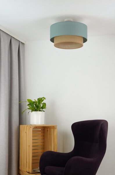 Duolla - Přisazený lustr BOHO 1xE27/15W/230V pr. 45 cm zelená/hnědá