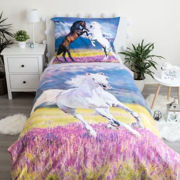 Bavlněné dětské povlečení na jednolůžko 140x200 cm Horse "Meadow" – Jerry Fabrics