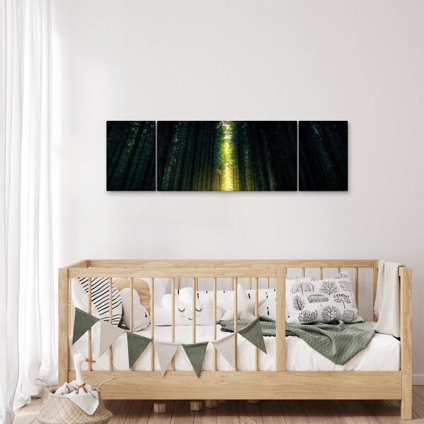 Obraz temného lesa (170x50 cm)