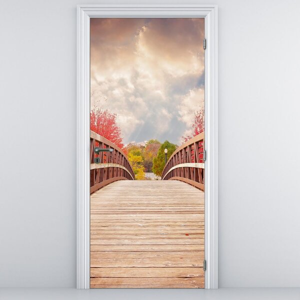 Fototapeta na dveře - Dřevěný most (95x205cm)
