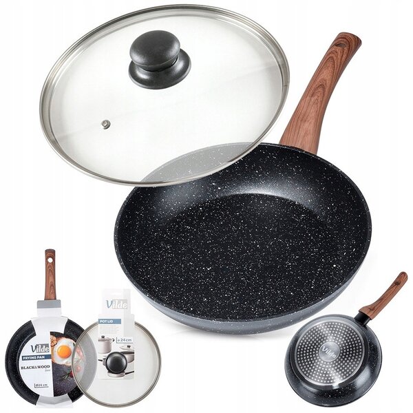 Tradiční pánev Vilde Black&Wood 24 cm granitová