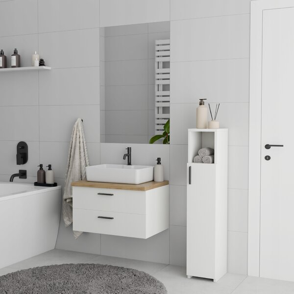 Koupelnová skříňka ComfortCove stojící bílá matná se 4 policemi