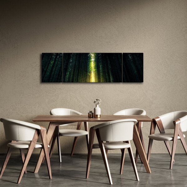 Obraz temného lesa (170x50 cm)
