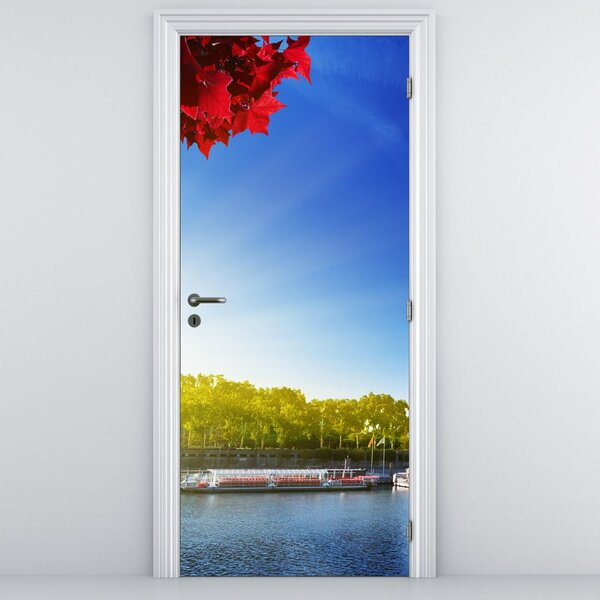 Fototapeta na dveře - Podzim v Paříži (95x205cm)