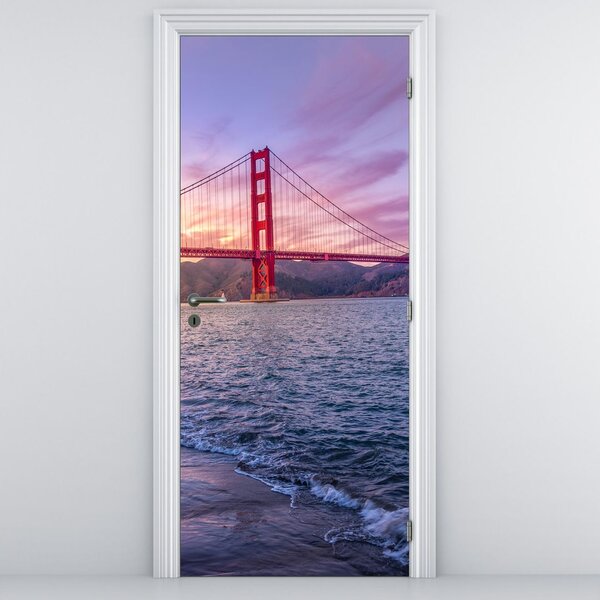 Fototapeta na dveře - Most se západem slunce (95x205cm)