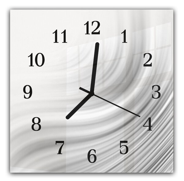 Nástěnné hodiny 30x30cm jemná abstraktní šedá vlna - plexi