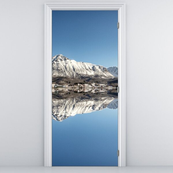 Fototapeta na dveře - Hory a jejich odraz (95x205cm)