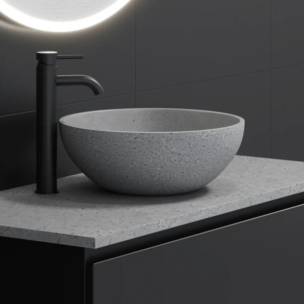 Umyvadlo na desku BERGEN pr. 39 cm beton/šedá