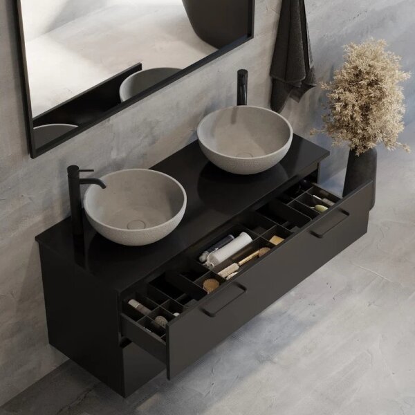 Umyvadlo na desku BERGEN pr. 39 cm beton/šedá
