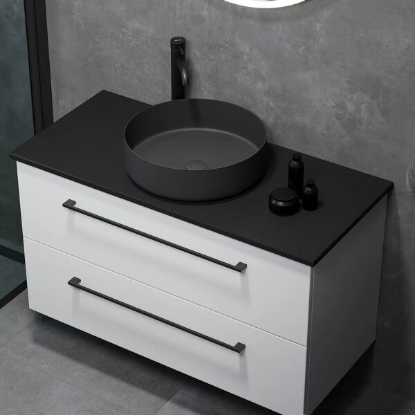 Umyvadlo na desku LJORDAL pr. 40 cm ocel/černá
