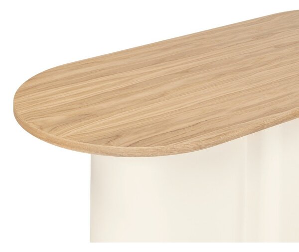 Béžový konferenční stolek s deskou v dubovém dekoru 50x115 cm Looi – noo.ma
