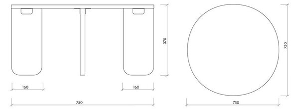 Černý kulatý konferenční stolek s deskou v dubovém dekoru ø 75 cm Kuvu – noo.ma