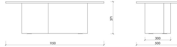 Béžový konferenční stolek s deskou v dubovém dekoru 50x115 cm Looi – noo.ma