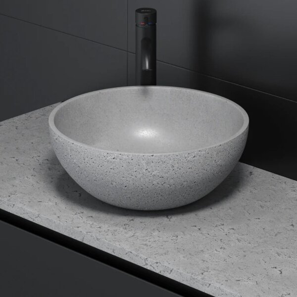 Umyvadlo na desku BERGEN pr. 39 cm beton/šedá